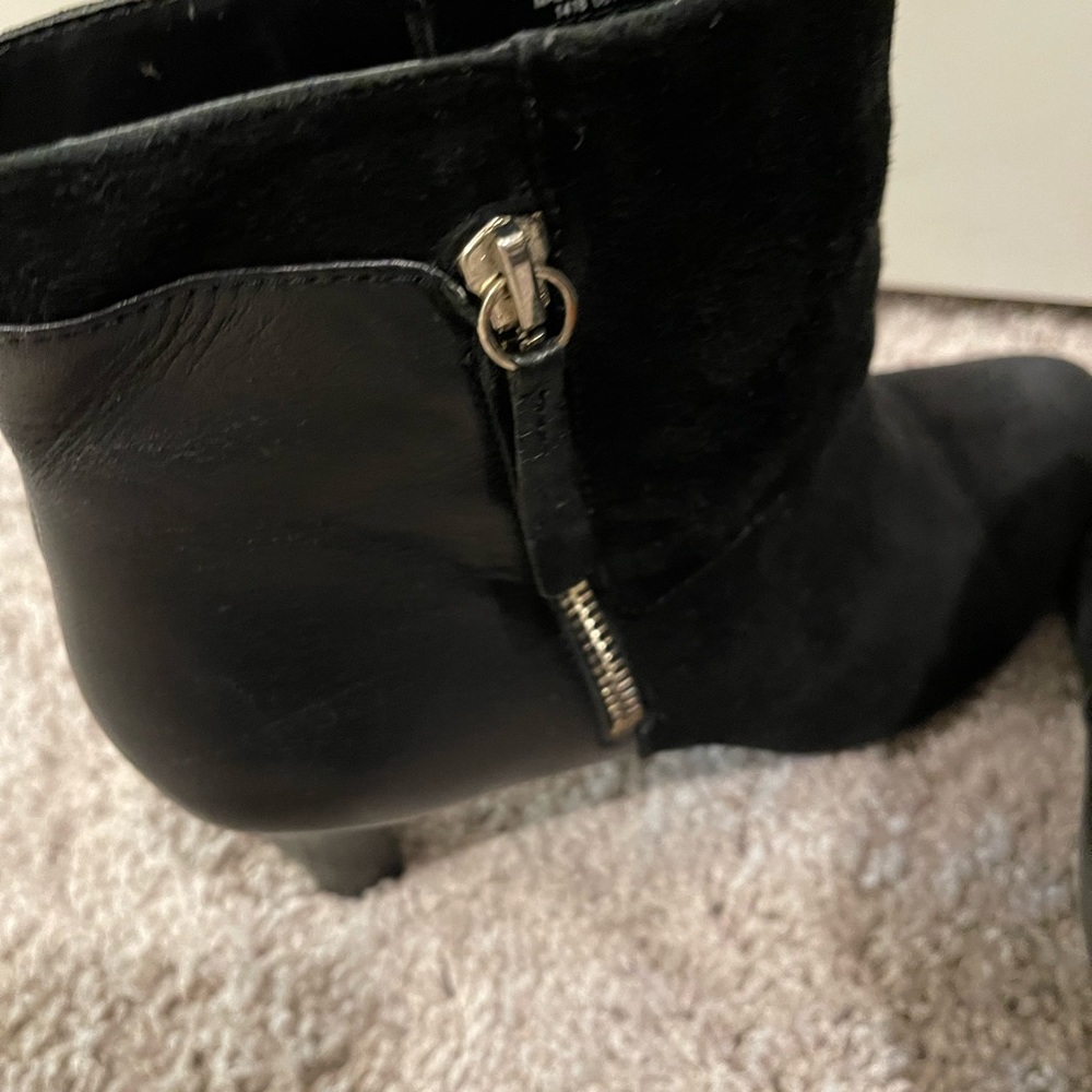 These boots are great. They’re all real leather and suede.